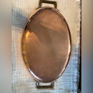 Vintage Paul Revere oval au gratin pan copper exterior steel interior